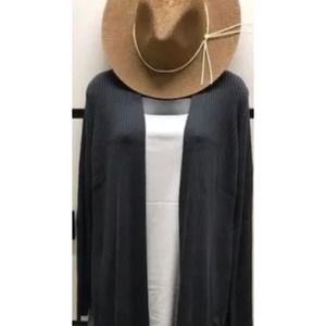 Eileen Fisher Sleek Tencel Lyocell Rib Long Cardigan size small * wom266